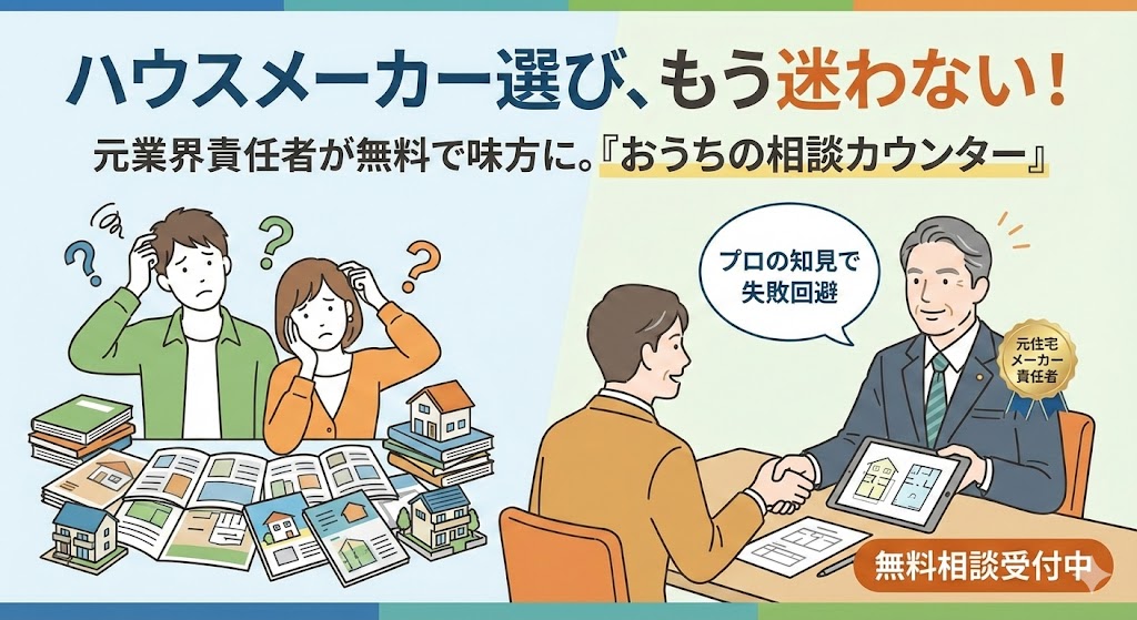 ハウスメーカー選びで絶対に失敗したくないあなたへ。「元業界責任者」に無料で相談できる裏ワザをご存知ですか?